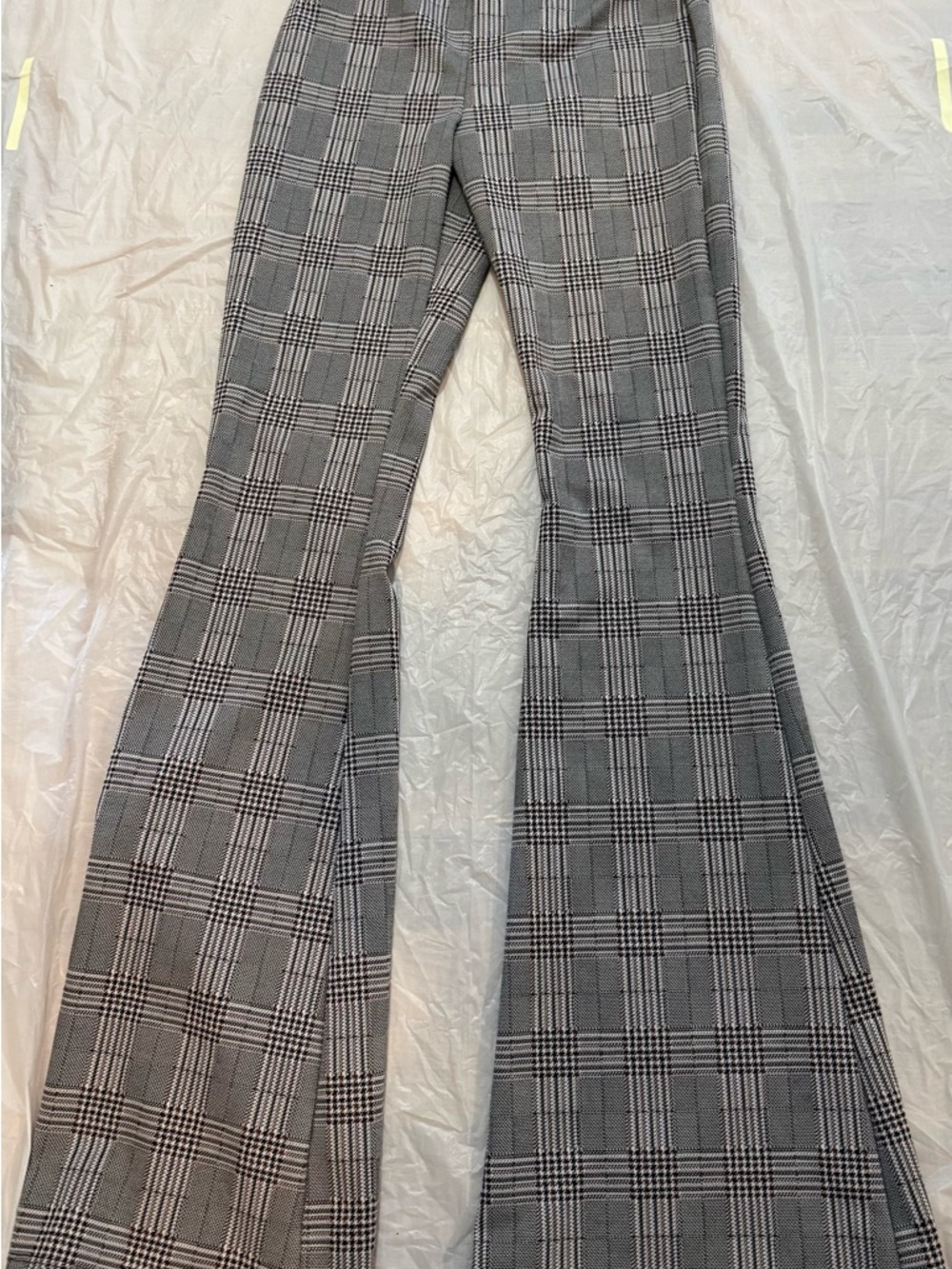 Fashion Nova Gray Black Plaid Flare Pants work outfit